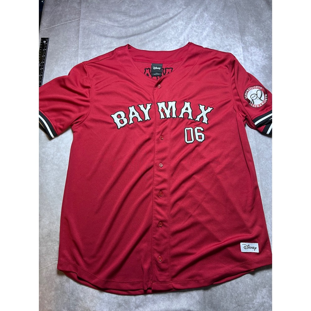 Disney Big Hero 6 Baseball Jersey Mens XL Red Baymax Hamada 06 BoxLunch